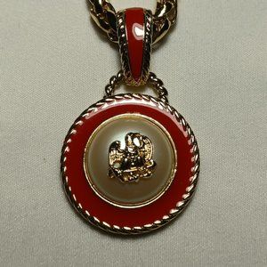 Rosheleu necklace with pedant 18.5in rich gold coatrd